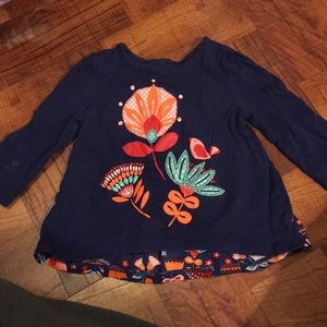 Floral & Bird Long Sleeve Top